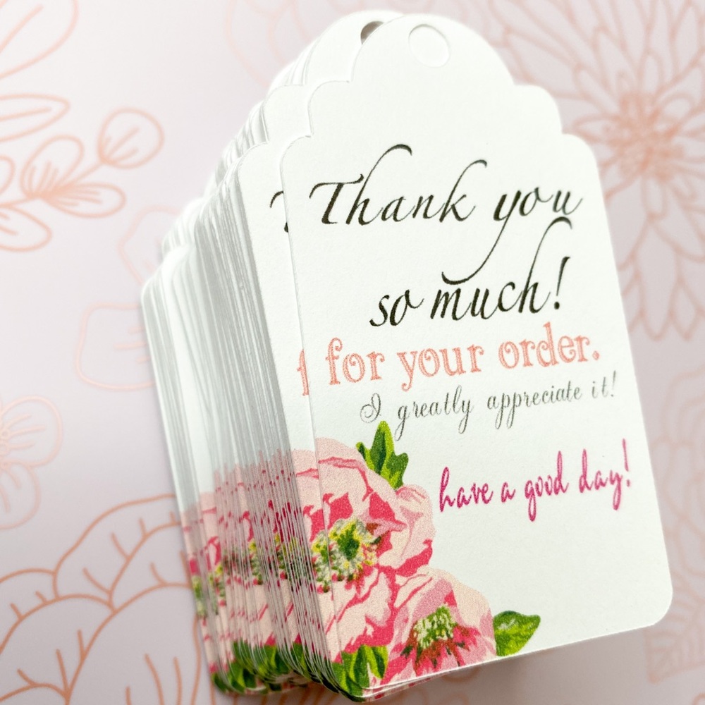 200pcs Thank you for your order tag with string . - Picture 1 of 3